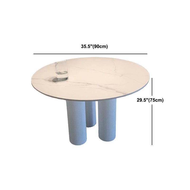 Contemporary Round Dinette Table Sintered Stone and Solid Wood Top Table Clearhalo 'Dining Tables & Seating' 'Dining Tables' 'dining_table' 'furn' 'furn_dining_table' 'Furniture' 'Kitchen & Dining Furniture' 1200x1200_57411f41-d63f-4a0d-aaf6-fb2fbb06fd84