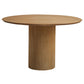 Mesa de comedor contemporánea de madera maciza, mesa de comedor redonda para comedor