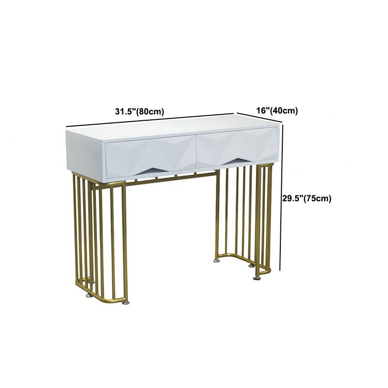 15,74 "Countes de maquillage en or blanc de large tables de vanité glam avec des tiroirs