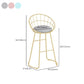 Glam Backrest Dining Stools Round Armless Bar Stools with Cushion