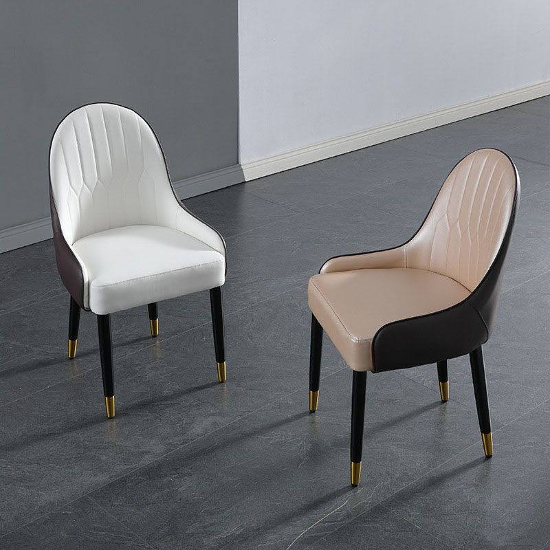 Scandinavian Upholstered Side Chairs Solid Back Chair for Kitchen