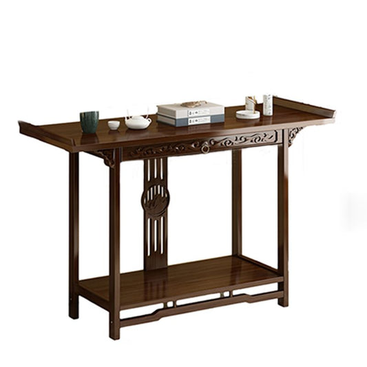 Mid-Century Modern Console Table Storage Solid Wood Console Sofa Table