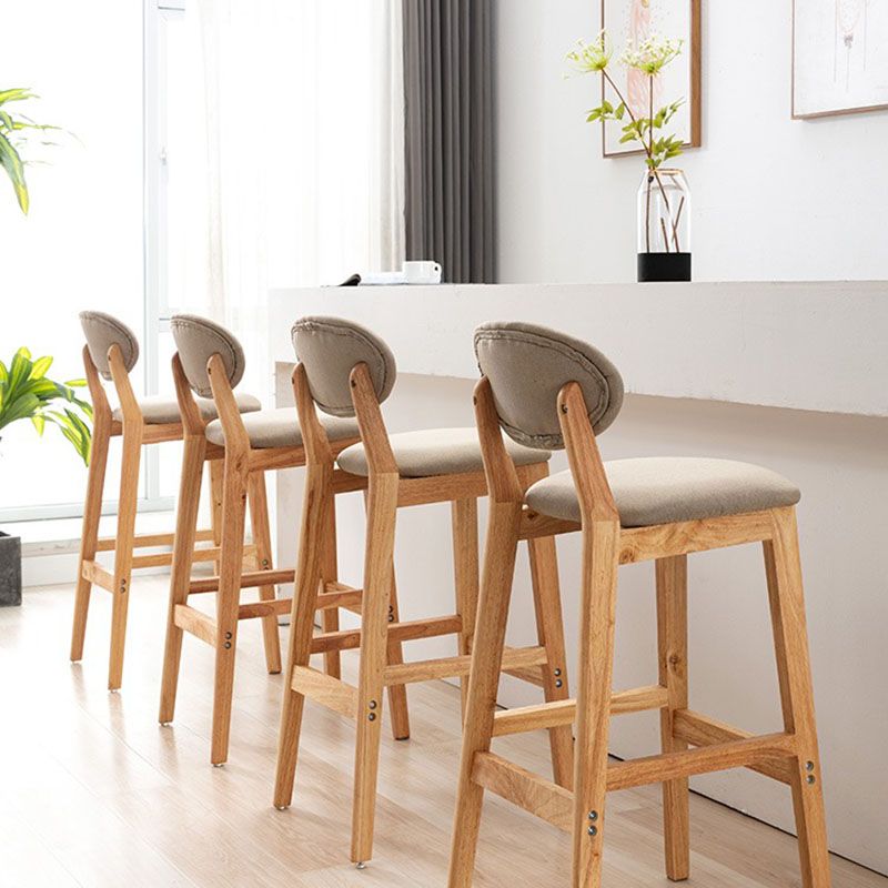Modern Armless Backrest Counter Stool Wood Dessert Shop Bar Stool with Cushion and Pedal Clearhalo 'Bar Furniture' 'Bar Stools' 'bar_stools' 'furn' 'furn_bar_stools' 'furniture_bar_stools' 'Kitchen & Dining Furniture' 'kitchen&dining_furn' 'kitchen' 'kitchen_furn' Furniture' 1200x1200_5745d40c-448b-412a-b8e6-ccb8274e1d0c