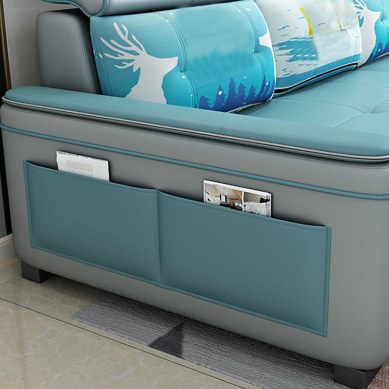 L-Shape Pillowed Top Arm Sectionals 3-seat Storage Sofa with Ottoman for Apartment Clearhalo 'Furniture' 'furniture_sectionals' 'Living Room Furniture' 'Sectionals' 1200x1200_5746e7be-0e3f-4934-a2d6-e2c9abfc056e