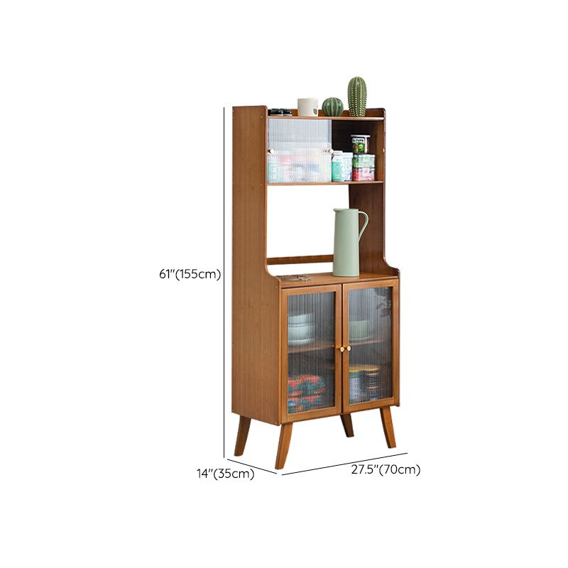 Modern Style Open Storage Buffet Stand Buffet Buffet Buffet de madera de ingeniería marrón