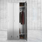 Chrome Metal Storage Cabinet Contemporary Cabinet with Hinged Doors