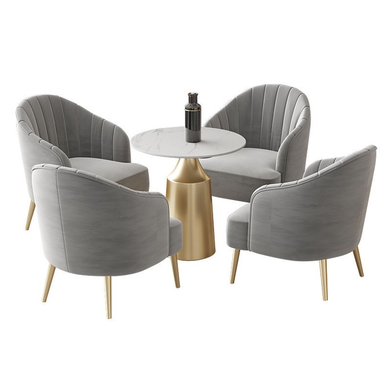 Glam 1/3/5 Pieces Dining Room Set Sintered Stone Dining Table Clearhalo 'Dining Room Sets' 'Dining Tables & Seating' 'dining_room_set' 'furn' 'furn_dining_room_set' 'Furniture' 'furniture_dining_room_set' 'Kitchen & Dining Furniture' 1200x1200_574b5355-5a3c-48f3-9feb-e02701009c66