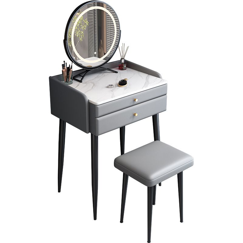 2 cassetti e gioielli Makeup Vanity scrivania moderna per piedi dritti