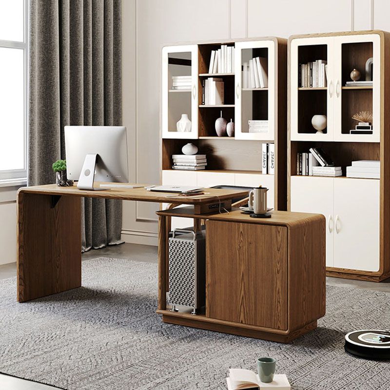 Scrivania per ufficio a forma di L contemporanea scrivania in legno massiccio per casa