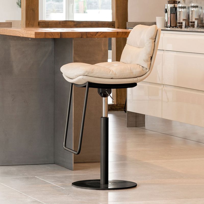 Glam Style Armless Counter Stool Leather Adjustable Height Bar Stool Clearhalo 'Bar Furniture' 'Bar Stools' 'bar_stools' 'furn' 'furn_bar_stools' 'Furniture' 'Kitchen & Dining Furniture' 1200x1200_574e5b84-9d3c-481e-b050-85a2bb02ed82