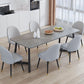Modern Rectangle Stone Dining Table 1/2/5/7 Pieces Dining Set for Living Room Clearhalo 'Dining Room Sets' 'Dining Tables & Seating' 'dining_room_set' 'furn' 'furn_dining_room_set' 'Furniture' 'Kitchen & Dining Furniture' 1200x1200_574ffe0b-bc68-44f5-aeec-2dec981e05d3