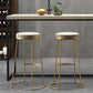 Glam Armless Backless Counter Stool Iron Bar Stool with Leather Cushion and Footrest