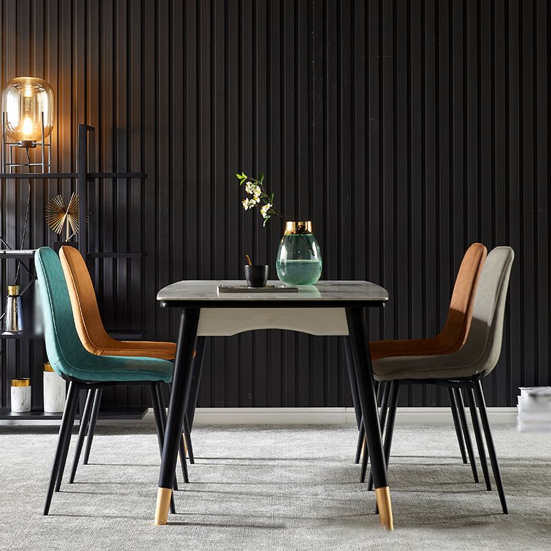 Scandinavian Style Metal Chairs Set Kitchen Dining Solid Back Side Chairs Clearhalo ' kitchen&dining_furn' 'Dining Chairs' 'Dining Tables & Seating' 'dining_chair' 'furn' 'furn_dining_chair' 'Furniture' 'furniture_dining_chair' 'Kitchen & Dining Furniture' 'kitchen' 1200x1200_5750c216-d3c1-4358-aaf1-116d7ca53a38