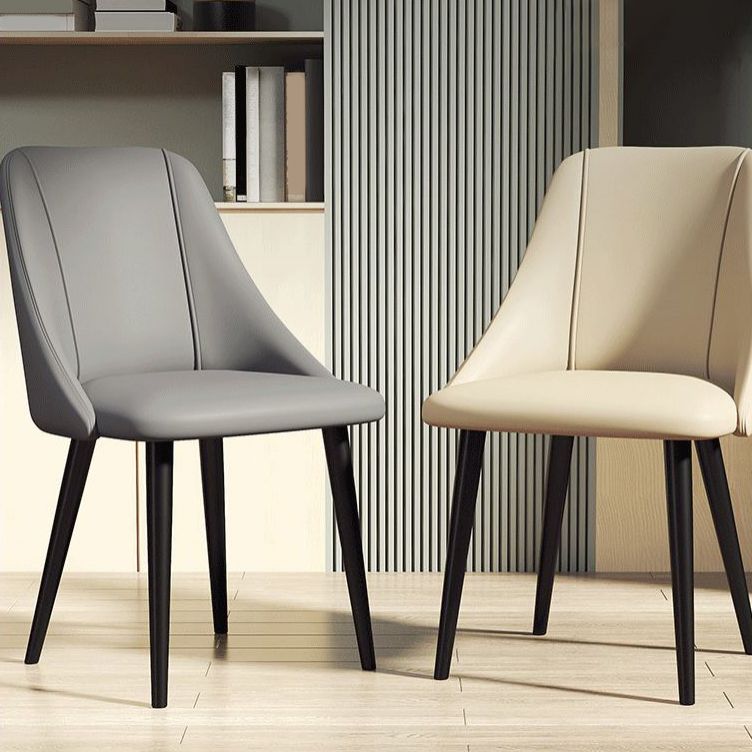 Scandinavian PU Leather Restaurant Side Chair Matte Finish Parsons Dining Chair (Set of 4) Clearhalo ' kitchen&dining_furn' 'Dining Chairs' 'Dining Tables & Seating' 'dining_chair' 'furn' 'furn_dining_chair' 'Furniture' 'furniture_dining_chair' 'Kitchen & Dining Furniture' 'kitchen' 1200x1200_5750dbef-aa61-4063-b782-fa131dd26129