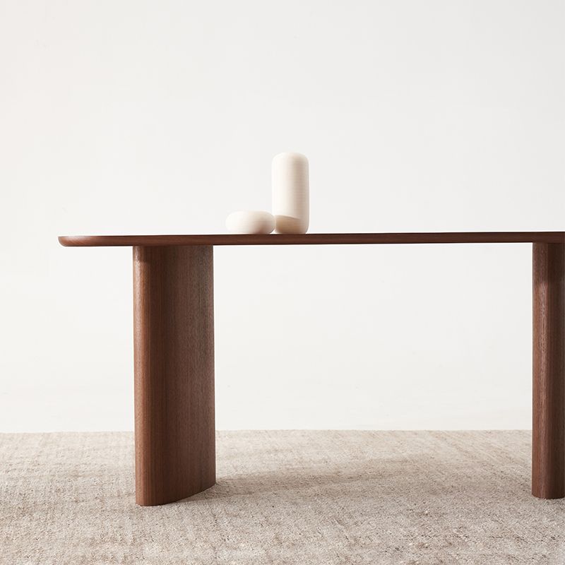 Rectangle Pine Wood Dining Table for Restaurant Modern Table with Double Pedestal Base Clearhalo ' dining_table' 'Dining Tables & Seating' 'Dining Tables' 'furn' 'furn_dining_table' 'Furniture' 'furniture_dining_table' 'Kitchen & Dining Furniture' 'kitchen&dining_furn' 'kitchen' 'kitchen_dining_table' 1200x1200_5752a566-3277-433d-b563-3e1c1dcf80ce