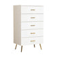 15.75 inch Wide Wood  Accent Chest with Drawers Metal Straight Legs