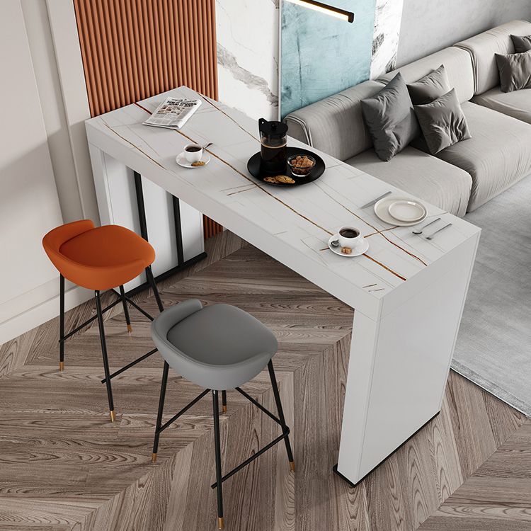 Stone Top Bar Dining Table Contemporary Bar Dining Table with Sled Base Clearhalo 'Bar Furniture' 'Bar Tables' 'bar_tables' 'furn' 'furn_bar_tables' 'Furniture' 'furniture_bar_tables' 'Kitchen & Dining Furniture' 1200x1200_5753689e-c345-4b97-b022-3f5ad267b396