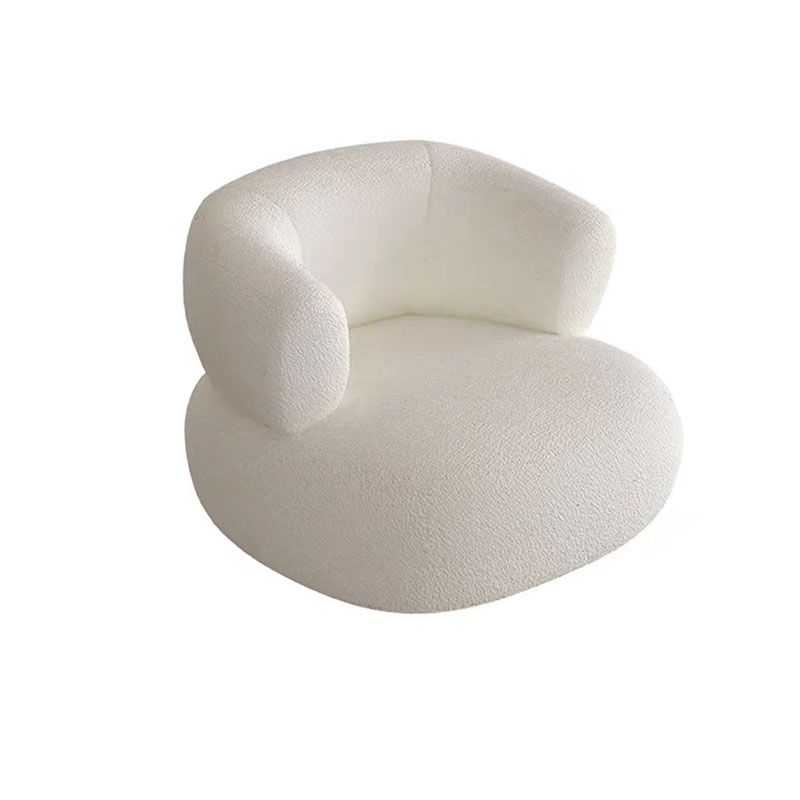 Contemporary Tight Back Sofa Couch Curved Settee Couch in White