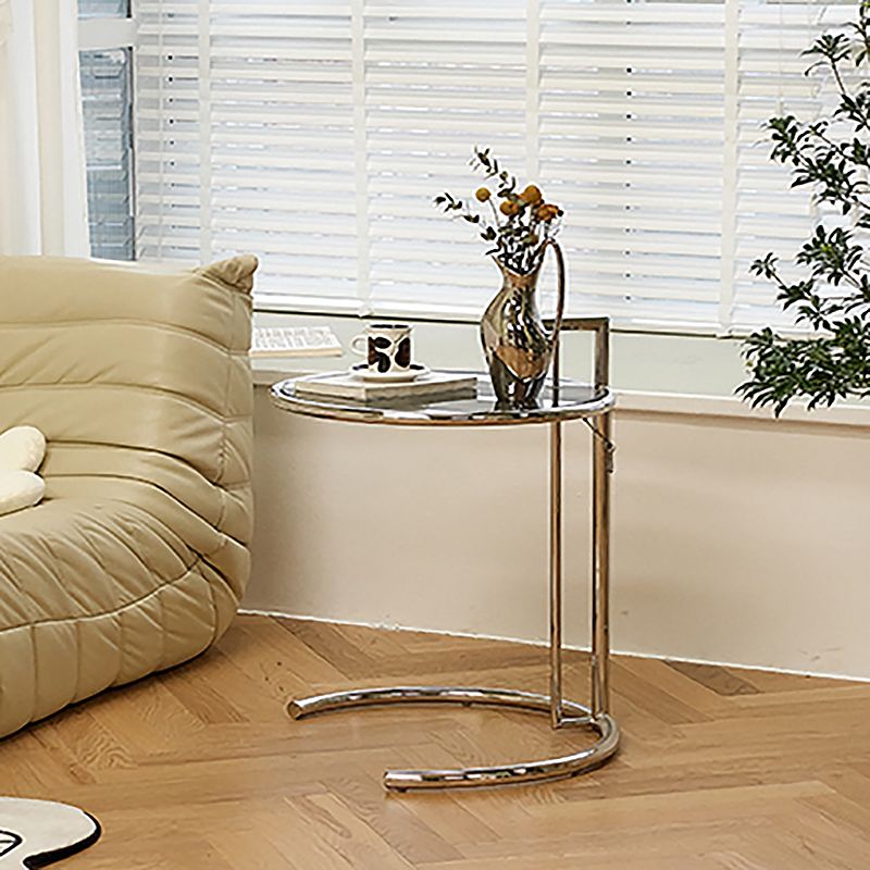 Mesa lateral metálica C de Metálica Tabla de vidrio de vidrio contemporáneo