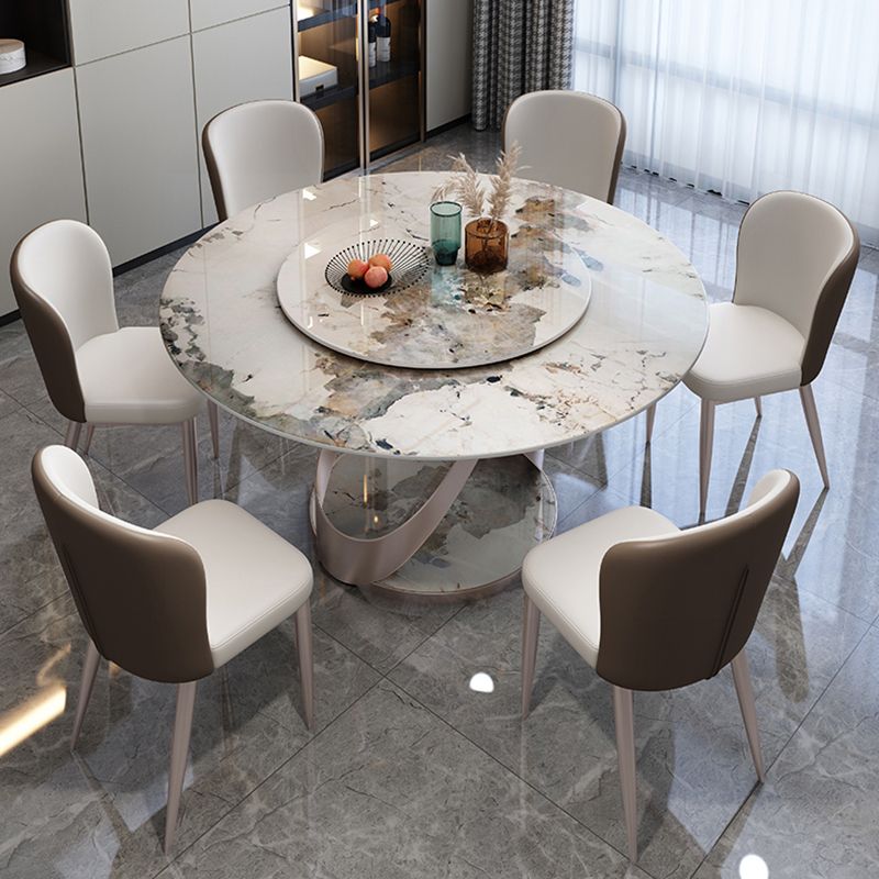 Modern Sintered Stone Dining Table Pedestal Casual Dining Table Clearhalo 'Dining Tables & Seating' 'Dining Tables' 'dining_table' 'furn' 'furn_dining_table' 'Furniture' 'furniture_dining_table' 'Kitchen & Dining Furniture' 'kitchen' 'kitchen_dining_table' 1200x1200_57550665-56a0-47ab-bf98-5eff52ca1385