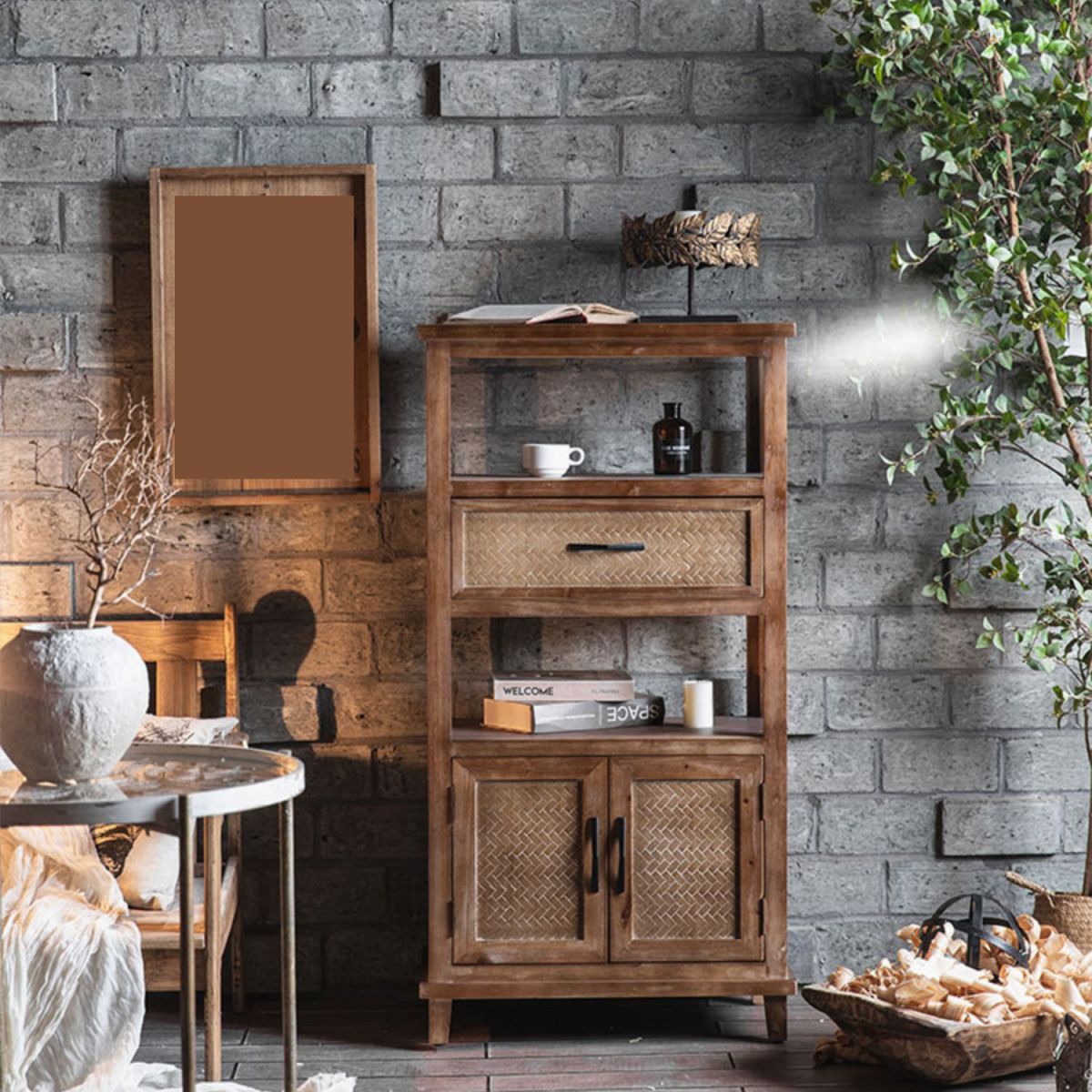 Industrial Wood Drawers Included Cabinet Distressed Brown Accent Cabinet Clearhalo 'Cabinets & Chests' 'cabinets_chests' 'furn' 'furn_cabinets_chests' 'Furniture' 'Living Room Furniture' 1200x1200_57555dc0-2298-4982-b485-42833b8b485e