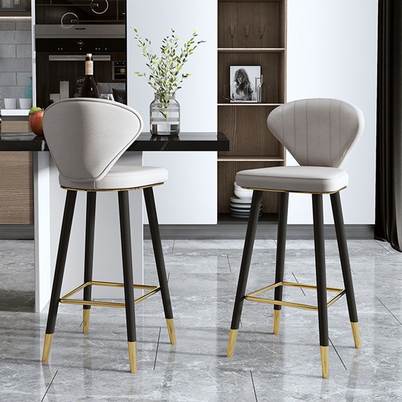 Scandinavian Home Footrest Stool Matte Finish Leather Barstool Clearhalo 'Bar Furniture' 'Bar Stools' 'bar_stools' 'Furniture' 'furniture_bar_stools' 'Kitchen & Dining Furniture' 1200x1200_57557c63-d7d3-40e9-9d09-00b90c5351bc