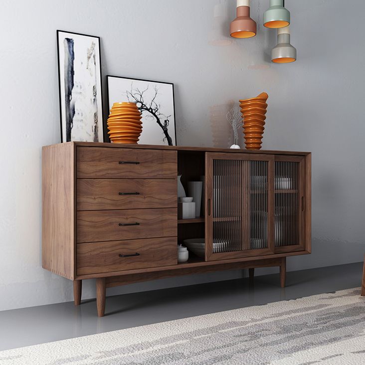 Modern Storage Sideboard Wooden Kitchen Sideboard with Drawers and Doors Clearhalo 'buffet_sideboard' 'Buffets & Sideboards' 'furn' 'furn_buffet_sideboard' 'Furniture' 'Kitchen & Dining Furniture' 1200x1200_5755ea99-8b67-43eb-8957-14cc62524deb