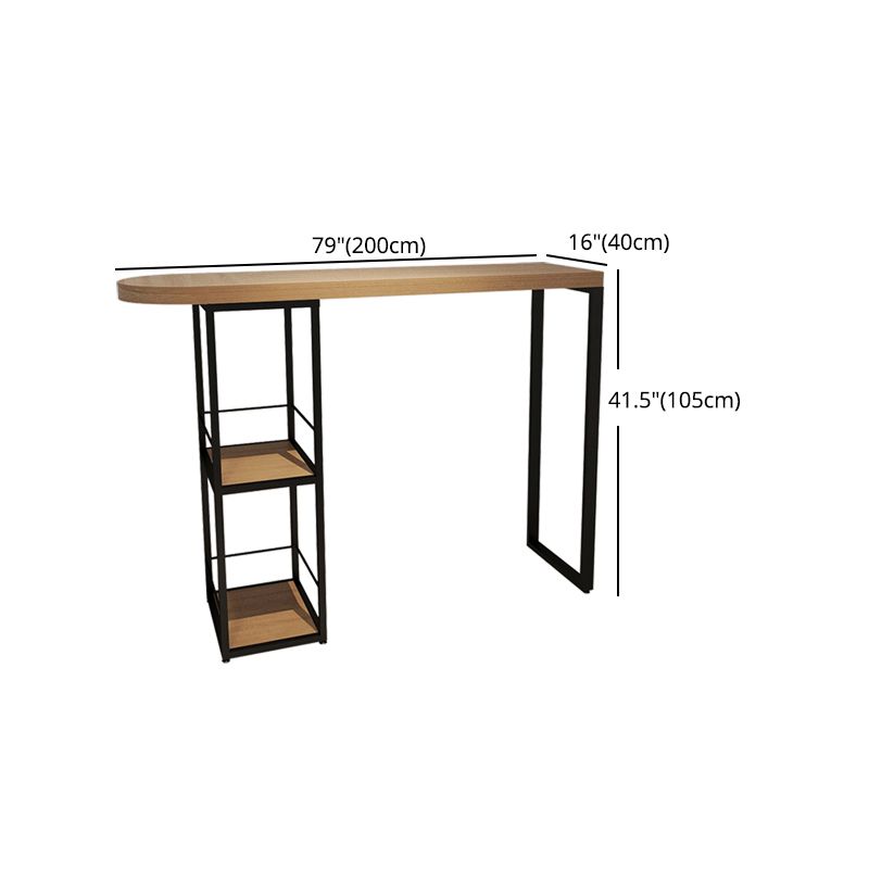 Pine Wood Bar Dining Table Modern Bar Table with Double Pedestal for Dining Room Balcony Clearhalo 'Bar Furniture' 'Bar Tables' 'bar_tables' 'furn' 'furn_bar_tables' 'Furniture' 'furniture_bar_tables' 'Kitchen & Dining Furniture' 1200x1200_5756f058-6095-4e09-b605-bc76ffe5e9dd