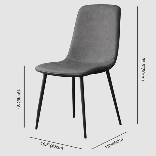 Modern Style Faux Leather Chairs Solid Back Dining Armless Chair for Home Use Clearhalo ' kitchen&dining_furn' 'Dining Chairs' 'Dining Tables & Seating' 'dining_chair' 'furn' 'furn_dining_chair' 'Furniture' 'furniture_dining_chair' 'Kitchen & Dining Furniture' 'kitchen' 1200x1200_57586f8a-c885-410d-8b5d-5197f14d57aa