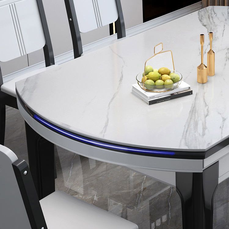 Kitchen Dinner Table Dining Room Stone Drop-Leaf Dining Table Clearhalo 'Dining Tables & Seating' 'Dining Tables' 'dining_table' 'furn' 'furn_dining_table' 'Furniture' 'Kitchen & Dining Furniture' 1200x1200_57592762-616e-4c9e-bf06-03b86877b9d5
