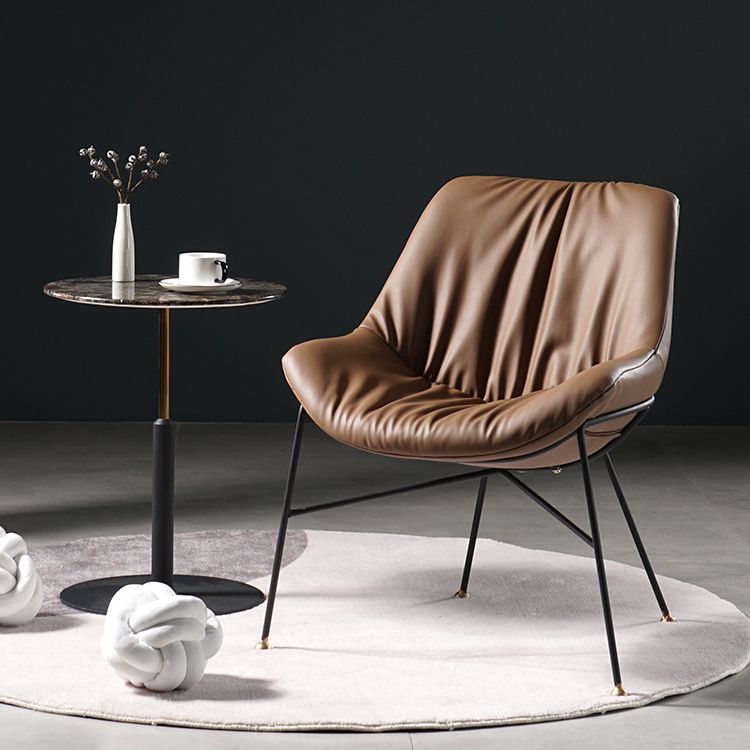 Contemporary Style Leather Chair Armless Chair with Metal Legs for Kitchen Clearhalo ' kitchen&dining_furn' 'Dining Chairs' 'Dining Tables & Seating' 'dining_chair' 'furn' 'furn_dining_chair' 'Furniture' 'furniture_dining_chair' 'Kitchen & Dining Furniture' 'kitchen' 1200x1200_575a9ccb-c420-4b73-b8f6-3ef09fe62a04