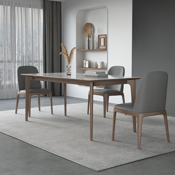 Modern Ash Wood Dinette Set 1/3/4/5/7 Pieces Rectangle Sintered Stone Top Dining Table Set Clearhalo 'Dining Room Sets' 'Dining Tables & Seating' 'dining_room_set' 'furn' 'furn_dining_room_set' 'Furniture' 'furniture_dining_room_set' 'Kitchen & Dining Furniture' 1200x1200_575aa763-40de-4e89-bac8-d0a0db4aa8ea