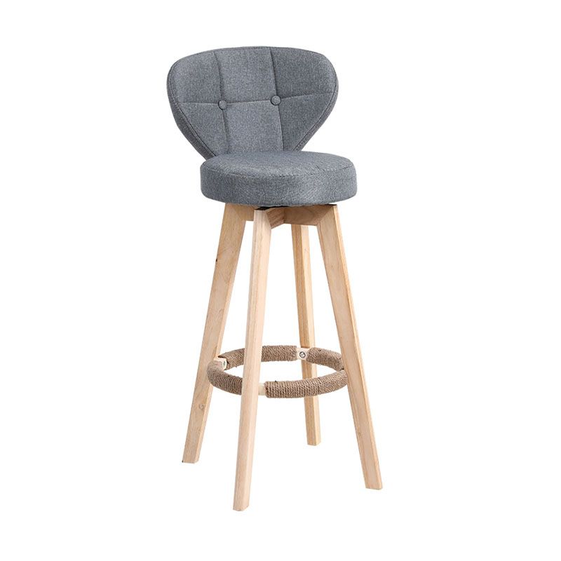 Modern Backrest Rotatable Counter Stool Wood Kitchen Bar Stool with Cushion and Pedal Clearhalo 'Bar Furniture' 'Bar Stools' 'bar_stools' 'furn' 'furn_bar_stools' 'furniture_bar_stools' 'Kitchen & Dining Furniture' 'kitchen&dining_furn' 'kitchen' 'kitchen_furn' Furniture' 1200x1200_575ba030-a30d-4071-8b16-d83c99e09230