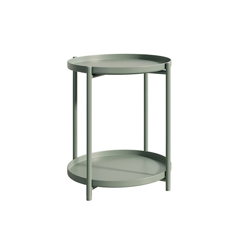 Nordic Round Metal Storage End Table 16.54" x 16.54" x 20.47" Sofa Side Table Clearhalo 'Coffee & Accent Tables' 'End & Side Tables' 'end_side_table' 'Furniture' 'furniture_end_side_table' 'Living Room Furniture' 1200x1200_575cac44-c768-41ec-9f7b-6fd585c19c4b
