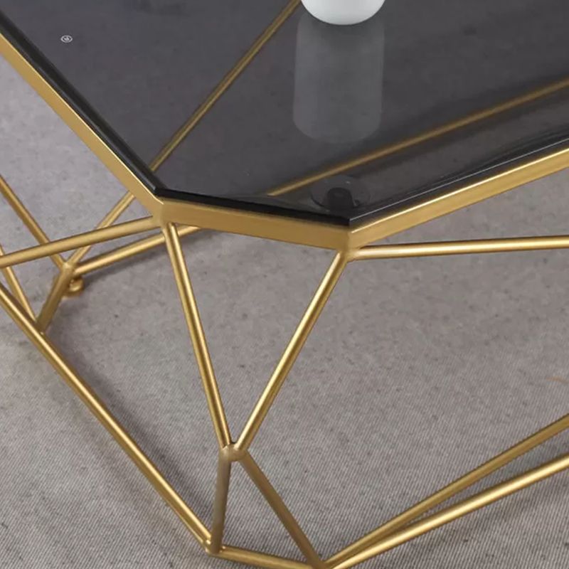 モダンスタイルの長方形のガラステーブルメタルボトムフレームフレームベースコーヒーテーブル