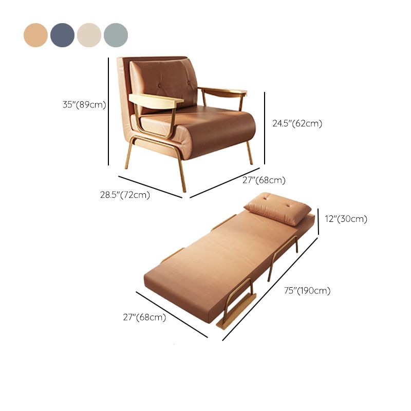 Glam Foldable Futon Sofa Bed Bonded Leather Convertible Sofas Clearhalo 'furn' 'furn_futons' 'Furniture' 'Futons & Daybeds' 'Futons' 'Living Room Furniture' 1200x1200_575ee980-2084-4663-849a-b688e68f6567