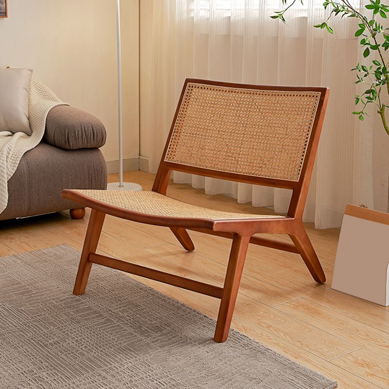 Solid Wood Armless Chair Woven Back Lounge Chair for Living Room Clearhalo 'Accent Chairs' 'accent_chairs' 'Chairs & Seating' 'furn' 'furn_accent_chairs' 'Furniture' 'Living Room Furniture' 1200x1200_575fe4ba-7068-49b7-b76e-6d4f29a5d78f