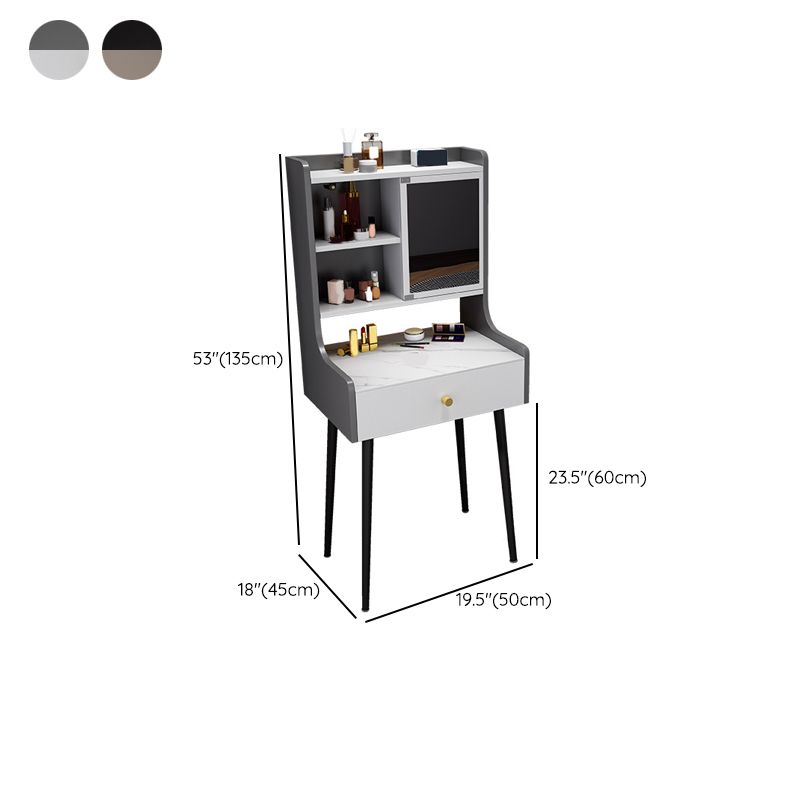 Tweedelige moderne gespiegelde ijdelheid set zwart/grijs gemanipuleerd houten dressoir