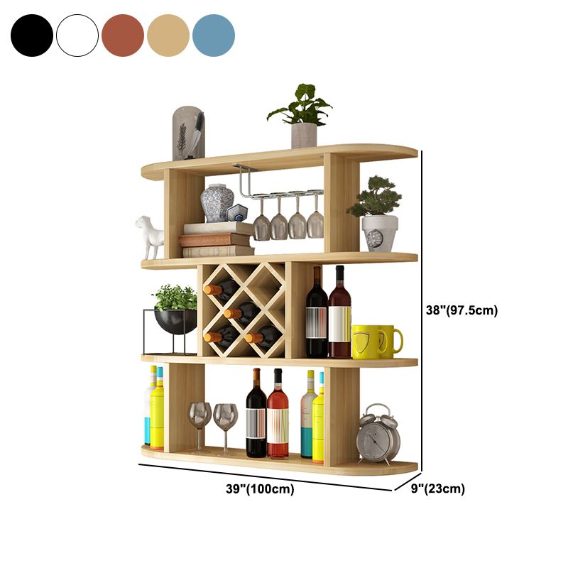 Wine Holder Rack Modern Wall Mounted Manufactured Wood for Kitchen