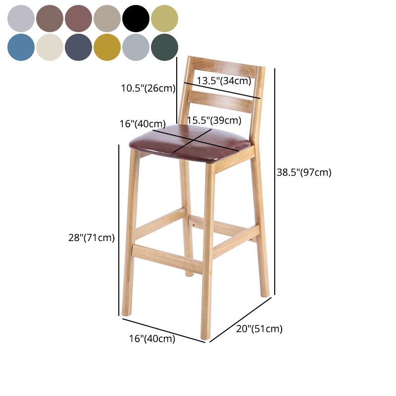 Modern Armless Backrest Counter Stool Wood Cafe Bar Stool with Cushion Clearhalo 'Bar Furniture' 'Bar Stools' 'bar_stools' 'furn' 'furn_bar_stools' 'furniture_bar_stools' 'Kitchen & Dining Furniture' 'kitchen&dining_furn' 'kitchen' 'kitchen_furn' Furniture' 1200x1200_5762eb0c-a7f8-4b84-aeaf-7ed964ad0524