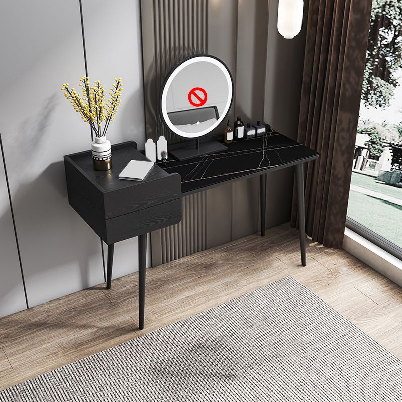 2 Storage Drawers Stone Top Vanity Table, 39.37"/47.24" W Make-up Vanity Set Clearhalo 'Bedroom Furniture' 'furn' 'furn_makeup_vanities' 'Furniture' 'Makeup Vanities' 'makeup_vanities' 1200x1200_57635126-8852-4a5b-af79-1a7db6d64e74