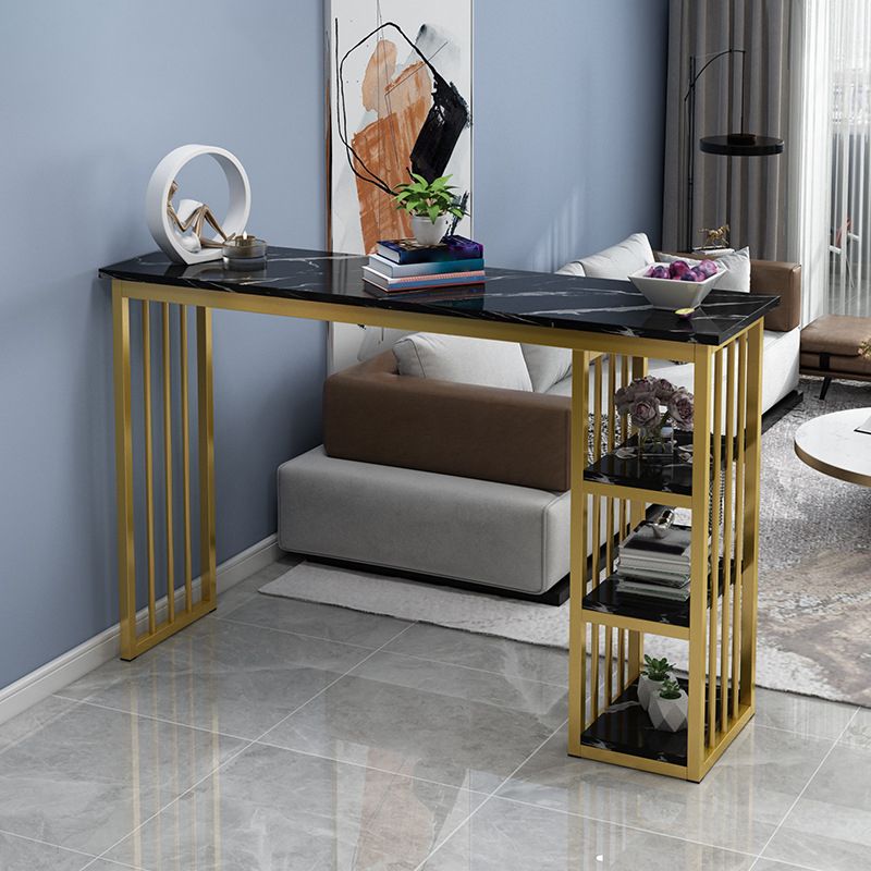 Marble Color Top Bar Table 42-inch Height Glam Style Bistro Table Clearhalo 'Bar Furniture' 'Bar Tables' 'bar_tables' 'furn' 'furn_bar_tables' 'Furniture' 'Kitchen & Dining Furniture' 1200x1200_5763ef24-95cc-4b47-b0f4-aeafb3eb8709
