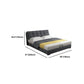 Glam Grey Storage Bed Upholstered Wood Bed Frame with Headboard