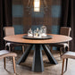 Round Shape 3 Legs Modern Dining Table Wood Color Fixed Table of Solid Wood Clearhalo ' dining_table' 'Dining Tables & Seating' 'Dining Tables' 'Furniture' 'furniture_dining_table' 'Kitchen & Dining Furniture' 'kitchen&dining_furn' 'kitchen' 'kitchen_dining_table' 1200x1200_5767e541-e154-4e10-8930-9ee35eef6c2a