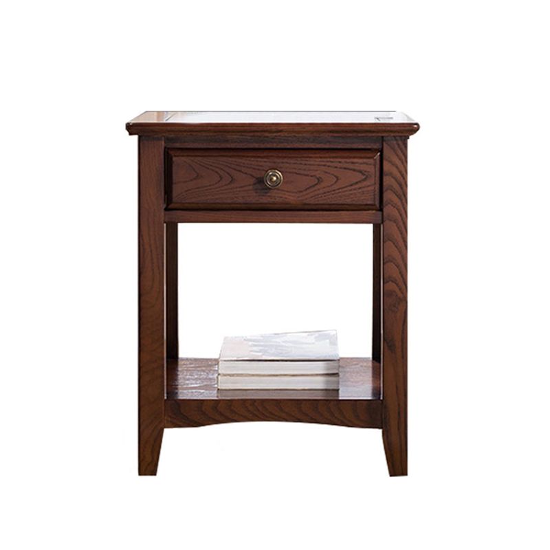 Lving Room Square Wood Top End Table Double Tier 4 Legs Side Table Clearhalo 'Coffee & Accent Tables' 'End & Side Tables' 'end_side_tables' 'furn' 'furn_end_side_tables' 'Furniture' 'Living Room Furniture' 1200x1200_576a03c8-902f-4777-82d3-b3ed86c5e188