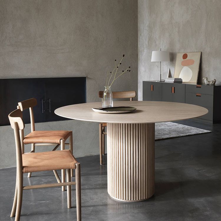 Modern Round Wood Dining Table Home Kitchen Dinner Pedestal Dining Table Clearhalo 'Dining Tables & Seating' 'Dining Tables' 'dining_table' 'furn' 'furn_dining_table' 'Furniture' 'furniture_dining_table' 'Kitchen & Dining Furniture' 'kitchen' 'kitchen_dining_table' 1200x1200_576bec81-8cb7-44f6-8aec-737366312066