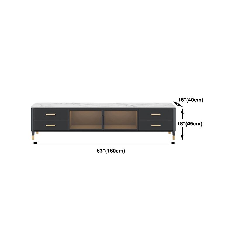 17.75 "W TV Stand Stand Glam -stijl ingesloten opslag tv -console met 4 laden