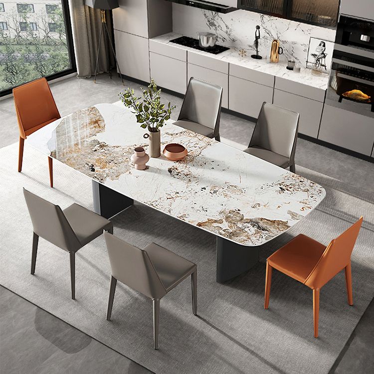 Sedie da pranzo e accento in pelle finta moderna per sala da pranzo