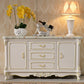 Sideboard glam in legno di gomma bianca con soggiorno a 2 porte