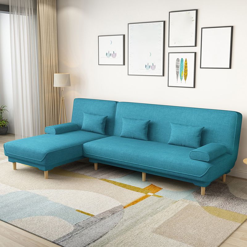 Sofá moderno de tela/cuero sintético con brazo superior de almohada para sala de estar